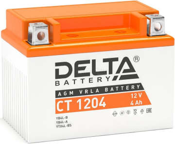 Аккумулятор DELTA CT 1204 4Ач 50А обр. пол.