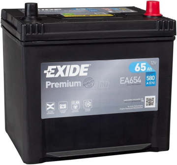 Аккумулятор EXIDE Premium 65R EA654 65Ач 580А обр. пол.
