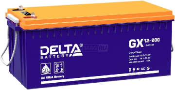 Аккумулятор Delta GX 12-200 200Ач 1000А универс. пол.