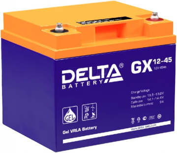 Аккумулятор Delta GX 12-45 45Ач 450А универс. пол.