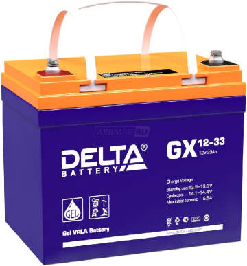 Аккумулятор Delta GX 12-33 33Ач 330А универс. пол.