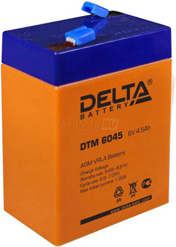 Аккумулятор Delta DTM 6045 4Ач 67А универс. пол.