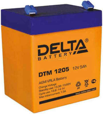 Аккумулятор Delta DTM 1205 5Ач 75А универс. пол.