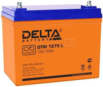 Аккумулятор Delta DTM 1275 L 75Ач 700А универс. пол.