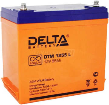 Аккумулятор Delta DTM 1255 L 55Ач 550А универс. пол.