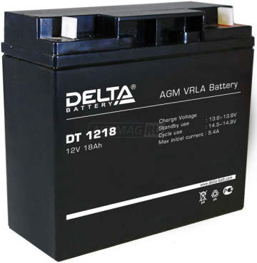 Аккумулятор Delta DT 1218 18Ач универс. пол.