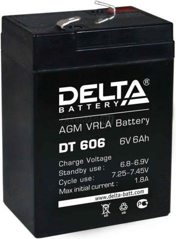 Аккумулятор Delta DT 606 6Ач универс. пол.