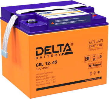 Аккумулятор Delta GEL 12-45 45Ач универс. пол.