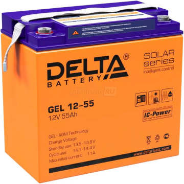 Аккумулятор Delta GEL 12-55 55Ач универс. пол.