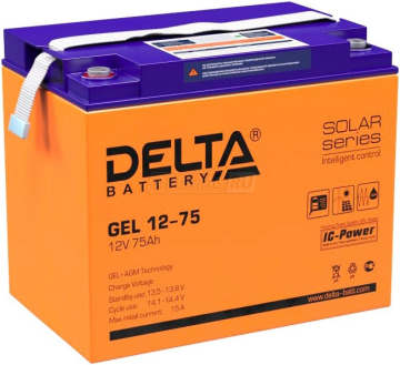 Аккумулятор Delta GEL 12-75 75Ач универс. пол.