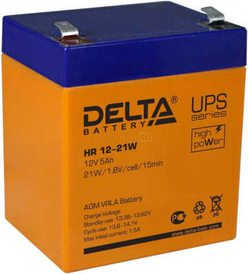 Аккумулятор Delta HR 12-21W 5Ач универс. пол.
