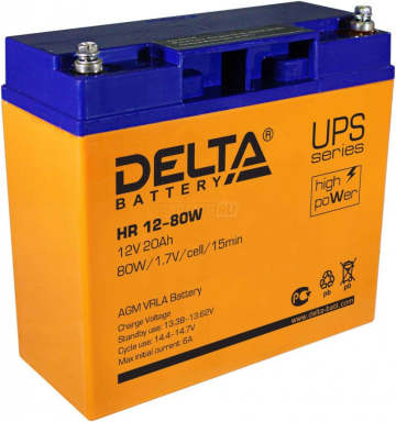 Аккумулятор Delta HR 12-80W 20Ач универс. пол.