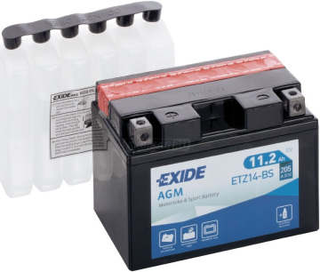 Аккумулятор EXIDE ETZ14-BS 12Ач 205А прямая пол.