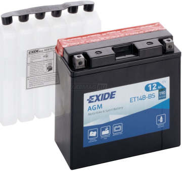 Аккумулятор EXIDE ET14B-BS 12Ач 190А прямая пол.