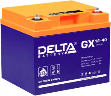 Аккумулятор Delta GX 12-40 40Ач 400А универс. пол.