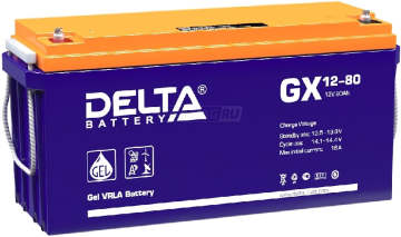 Аккумулятор Delta GX 12-80 80Ач 750А универс. пол.