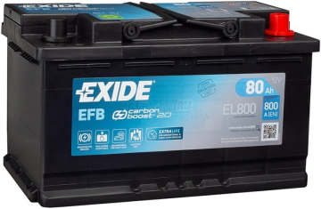 Аккумулятор EXIDE Start-Stop EFB 80R EL800 720A 315х175х190 80Ач обр. пол.