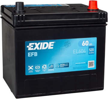 Аккумулятор EXIDE Start-Stop EFB 60R EL604 60Ач 520А обр. пол.