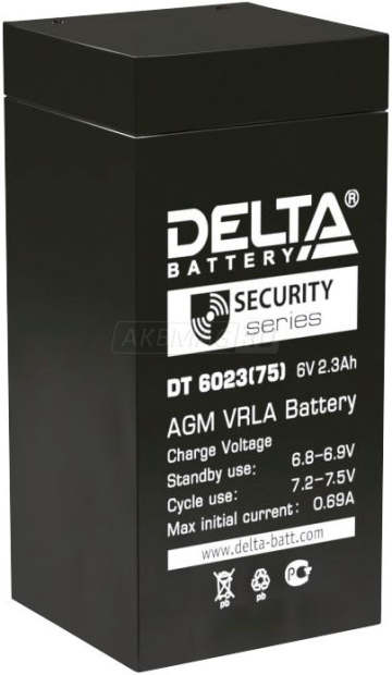 Аккумулятор Delta DT 6023 3Ач универс. пол.