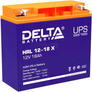 Аккумулятор Delta HRL 12-18 X 18Ач 230А универс. пол.
