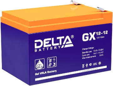 Аккумулятор Delta GX 12-12 12Ач 180А универс. пол.