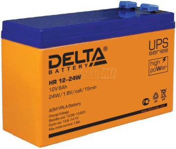 Аккумулятор Delta HR 12-24W 6Ач 135А универс. пол.