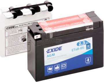 Аккумулятор EXIDE ET4B-BS 3Ач 35А обр. пол.