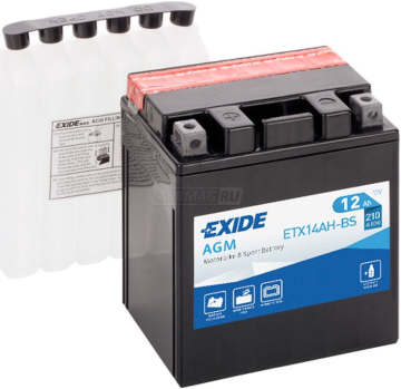 Аккумулятор EXIDE ETX14AH-BS 12Ач 210А прямая пол.