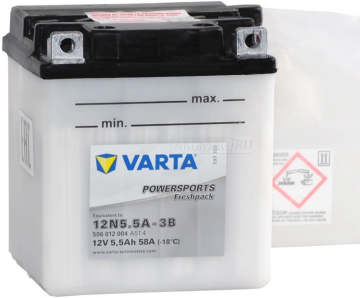 Аккумулятор VARTA Powersports Freshpack 12N5.5A-3B 6Ач 58А обр. пол.