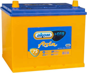 Аккумулятор АКОМ ASIA EFB 75L 75Ач 750А прям. пол.