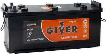 Аккумулятор GIVER HYBRID 132 euro 800A 132Ач 800А обр. пол.