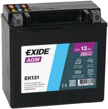 Аккумулятор EXIDE Start-Stop AGM 13L EK131 200A 150х90х145 13Ач прямая пол.