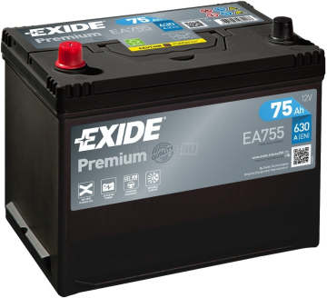 Аккумулятор EXIDE Premium 75L EA755 75Ач 630А прям. пол.