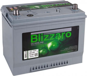Аккумулятор BLIZZARO SILVERLINE 72L 72Ач 600А прям. пол.