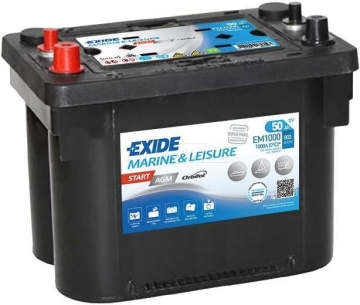 Аккумулятор EXIDE MARINE LEISURE AGM 50L EM1000 50Ач 800А прям. пол.