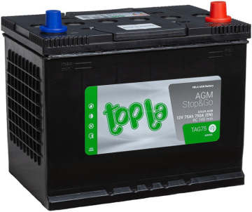 Аккумулятор Topla AGM 75R 75Ач 750А обр. пол.