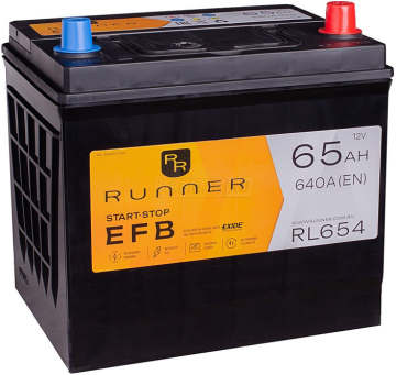 Аккумулятор RUNNER EFB 65R RL654 65Ач 680А обр. пол.