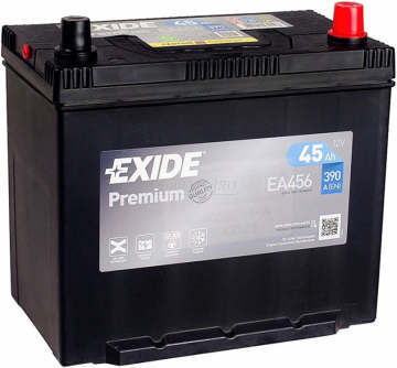 Аккумулятор EXIDE Premium EA456 45R (с переходниками) 45Ач 390А обр. пол.