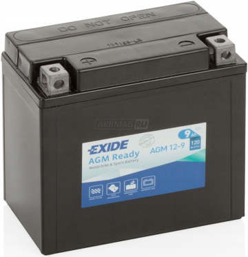 Аккумулятор EXIDE AGM 12-9 9Ач 120А прямая пол.