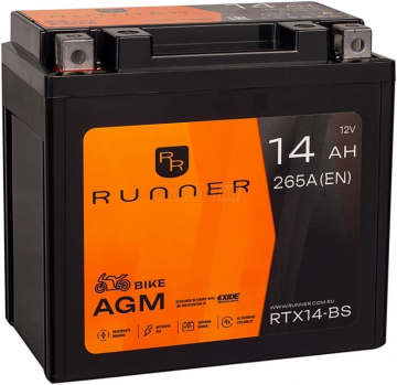 Аккумулятор RUNNER RTX14-BS 14Ач 265А прямая пол.