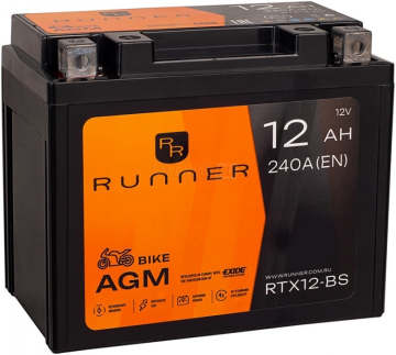 Аккумулятор RUNNER RTX12-BS 12Ач 240А прямая пол.
