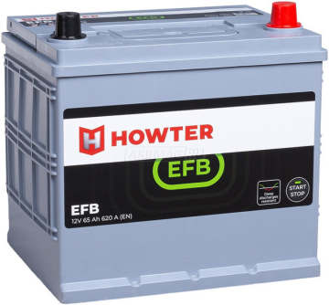 Аккумулятор HOWTER EFB ASIA 65R 65Ач 620А обр. пол.