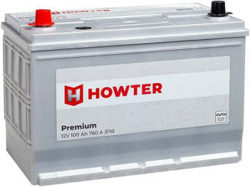 Аккумулятор HOWTER Premium ASIA 100L 100Ач 760А прям. пол.
