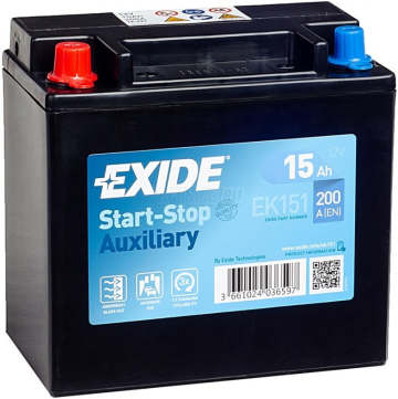 Аккумулятор EXIDE Start-Stop AGM 15L EK151 200A 150х90х145 15Ач прямая пол.