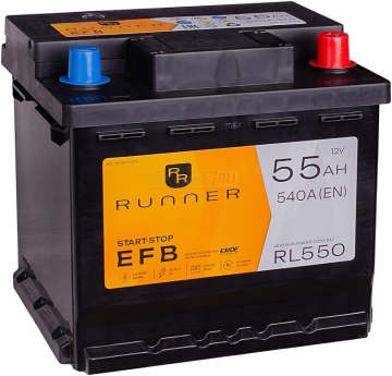 Аккумулятор RUNNER EFB 55R RL550 55Ач 550А обр. пол.