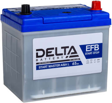 Аккумулятор DELTA EFB ASIA 65R 65Ач 640А обр. пол.