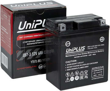 Аккумулятор UNIPLUS EB7-3 6Ач 85А обр. пол.