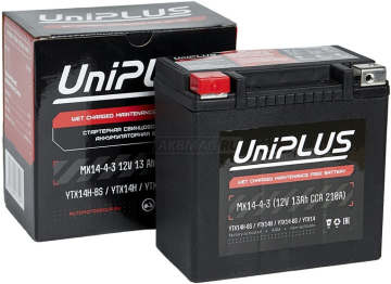 Аккумулятор UNIPLUS MX14-4-3 13Ач 210А прямая пол.