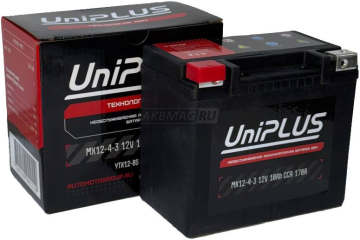 Аккумулятор UNIPLUS MX12-4-3 10Ач 180А прямая пол.