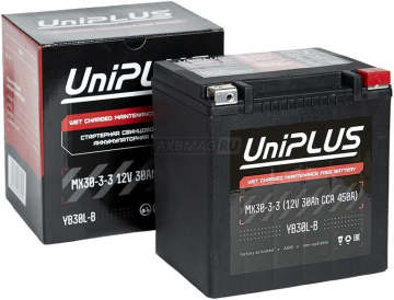 Аккумулятор UNIPLUS MX30-3-3 30Ач 450А обр. пол.